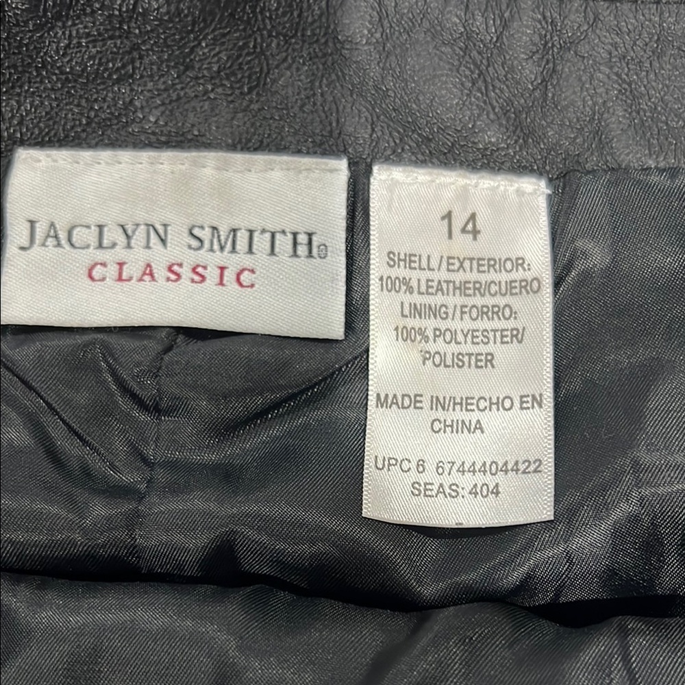 Vintage Jaclyn Smith Elegant Black Leather Skirt Sz 14 - Picture 5 of 7